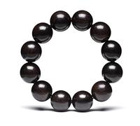 ZGHQHCDRH, 1 Pc Natural black wood rosary Tibetan Buddhism horse bracelet rosary bracelet jewelry-15mm 15 beads