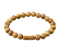 ZGHQHCDRH, 1 Pc Natural Wood Beads with Coconut shell Men Bracelets Meditation Women Stretched Bracelet Prayer Jewelry Yoga Gift(Hd,21cm)