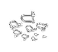 ZGHQHCDRH 1Pcs M4 M5 M6 M8 M10 M12 M14 M16 Carabiner D Bow Shackle Key Ring Keychain Hook Screw A2 304 Stainless Steel(D Type,M5)