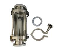 ZGHQHCDRH 2.5" 63mm Tri Clamp Flow Sight Glass Diopter Home Brew Diary Product 304 Stainless Fitting Ferrule OD 77.5mm