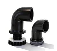 ZGHQHCDRH 2 Pcs Grey-black PVC Fish Tank Drainage Connector ID 20-50MM Fish Tank Water Supply Pipe Adapter, Seafood Pool Water Tube Accessories(40mm)