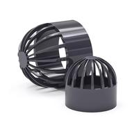 ZGHQHCDRH 2 Pcs PVC Aquarium Filter Cover ID20/25/32/40/50mm Fish Tank Breathable Ventilation Cap, Fittings For Seafood Pools And Overflow Pipes - Dark Gray(50MM)