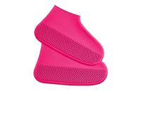 ZGHQHCDRH 2 pieces waterproof, anti-slip, high-elastic, foldable rain boot covers for outdoor commuting, wear-resistant, anti-dirty, rainy day shoe covers(Pink,XL)