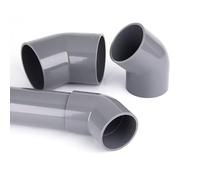 ZGHQHCDRH 4 Pcs Gray Thickened PVC 45 ° Elbow Drainage Pipe Fittings 20-50MM For DIY Shelves, Aquariums, Fish Tanks, Irrigation Connection Adapters(25MM)