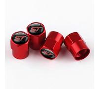 ZGHQHCDRH 4pcs Car Tire Valve Stem Caps,Car Tyres Dust Caps,for Ford ST Linie Focus X 2 3 Mondeo Fiesta kuga MK2 MK3 MK4,Leakproof Corrosion Resistant Car Valve Caps,Car Accessories,A-Red