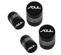 ZGHQHCDRH 4pcs Car Tire Valve Stem Caps,Car Tyres Dust Caps,for KIA Soul,Leakproof Corrosion Resistant Car Valve Caps,Car Accessories,C-A-Black