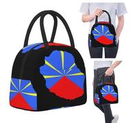 ZGHQHCDRH 974 Reunion Island Flag Lunch Bags Insulated Bento Box Portable Lunch Tote Leakproof Picnic Bag Cooler Bag for Woman Kids Office