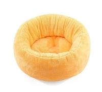 ZGHQHCDRH A ring-shaped pet bed with soft, short plush material that is warm, suitable for all seasons, and removable for easy cleaning.(Diameter65cm,Yellow)