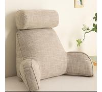 ZGHQHCDRH bed back support, Ergonomic Lumbar Support Cushion,With Detachable Neck,Back Support Cushion With Arm Support Gaming,Reading,With Washable Covers(Flaxen,60x45x20 cm)