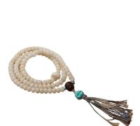 ZGHQHCDRH Bodhi Beads Bracelet, 108 White Bodhi Root Rosary for, Natural Bodhi Buddha Beads Necklace Bracelet for Prayer Chanting