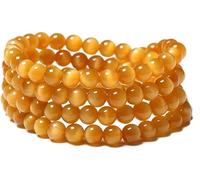 ZGHQHCDRH, Bracelet, 108 Natural Tiger Eye Stone Bracelet 6mm Prayer Beads Multiple Circles Mala Tibetan Buddhist Buddha Meditation Necklaceu