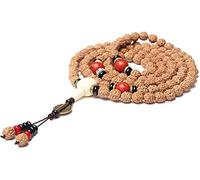 ZGHQHCDRH, Bracelet, Wood 108 Bracelet Mala Prayer Beads Natural rudraksha Tibetan Buddhist Meditation Unique texture Necklace Couple jewelry