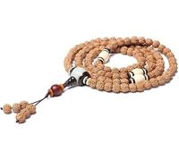 ZGHQHCDRH, Bracelet, Wood 108 Bracelet Mala Prayer Beads Natural rudraksha Tibetan Buddhist Meditation Unique Texture Necklace Couple Jewelry