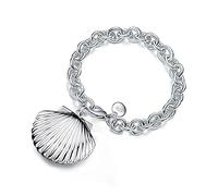 ZGHQHCDRH Bracelets, Fashion Hand Carve Shell Pendant Bracelet Elegant Bracelet Silver Jewellery For Sisters Friend Couples M