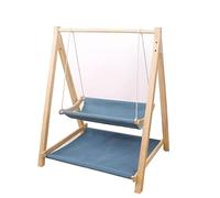 ZGHQHCDRH Cat bed, Freestanding double decker cat swing chair and bed, Stable structure and easy assembly, Holds comfortably up to 20 lbs(Blue 1)