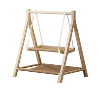 ZGHQHCDRH Cat bed, Freestanding double decker cat swing chair and bed, Stable structure and easy assembly, Holds comfortably up to 20 lbs(Brown)