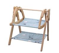 ZGHQHCDRH Cat bed, Wood Cat Swing Hammock - Double layer pet bed furniture，Holds Small-Medium Size or Small Dog | Easy to Assemble | Toy(B)