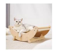 ZGHQHCDRH cat hammock, 2-in-1 pet cat Swing Chair bed | Holds Small-Medium Size Cat or Small Dog | Easy to Assemble | Wood Construction | Toy