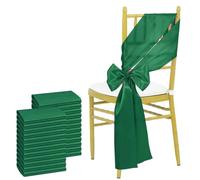 ZGHQHCDRH Chair sashes, Sage Green 24pcs 17x275cm Satin Chair Sashes Bows Chair Cover Ribbons for Wedding Banquet Party Event Decorations(Dark Green)
