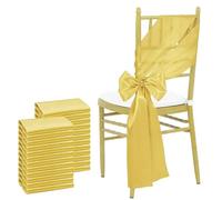 ZGHQHCDRH Chair sashes, Sage Green 24pcs 17x275cm Satin Chair Sashes Bows Chair Cover Ribbons for Wedding Banquet Party Event Decorations(Gold)