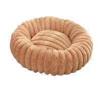 ZGHQHCDRH Circular wrap-around warm pet pad, rabbit plush, non-slip, easy to clean, suitable for all seasons.(Khaki,XL)