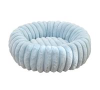 ZGHQHCDRH Circular wrap-around warm pet pad, rabbit plush, non-slip, easy to clean, suitable for all seasons.(Blue,S)