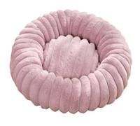 ZGHQHCDRH Circular wrap-around warm pet pad, rabbit plush, non-slip, easy to clean, suitable for all seasons.(Purple,L)