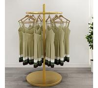 ZGHQHCDRH clothes rack, Floor Standing Rotating Clothes Display Rack for Clothing Store,retail Free-standing Heavy Duty Garment Closet Organizer(Gold)