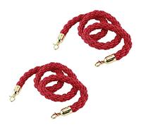 ZGHQHCDRH Column twisted rope, 2pcs Braided Twist Rope for Concerts Graduations, Crowd Control Carpet Ropes for VIP Stanchion Post Stand, Safety Barrier Hemp Rope/(Red,5M/16.4Ft)