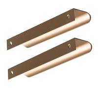 ZGHQHCDRH Concealed Door Handles, Aluminum Alloy Invisible Door Knob Wardrobe Kitchen Concealed Handles Furniture Gate Knobs Bronze Colour 2 Pieces(Hole Distance 128mm)