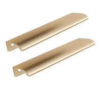 ZGHQHCDRH Concealed Door Handles, Concealed Handles Aluminum Alloy Invisible Door Knob Wardrobe Kitchen Cabinet Drawer Champagne Gold 2 Pieces(Overall Length 500mm)