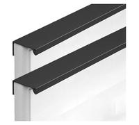 ZGHQHCDRH Concealed Door Handles, Space Aluminum Cupboard Handles Wardrobe Kitchen Cabinet Handle Finger Edge Pull DrawerHandles Matte Black 2 Pieces(Overall Length 500mm)