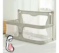 ZGHQHCDRH Cradle bed, 3 In 1 Baby Bassinets Bedside Sleeper, Bassinet Attach To Bed, With Visible Mesh Window and Soft Washable Liner(Mild white)