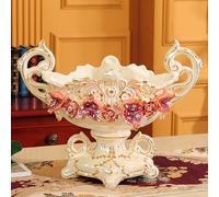 ZGHQHCDRH Crystal Fruit Bowl, Luxury European-Style Fruit Plate Three-Piece Ceramic Set Creative Modern Home Living Room Coffee Table Decoration Ornaments