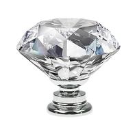 ZGHQHCDRH Crystal Knobs, 10 Pack Diamond Handle Glass Multicolor Base Drawer Cabinet Door Knob for Wardrobe Doors, Cabinets & Drawers(Transparent Color 40mm)