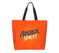 ZGHQHCDRH Custom Aperols Spritz Grocery Shopping Bags Fashion Printing Canvas Shopper Tote Shoulder Bag Big Capacity Durable Handbag
