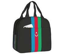 ZGHQHCDRH Custom Azerbaijan Stripe Flag Insulated Lunch Tote Bag for Women Resuable Cooler Thermal Food Lunch Box Outdoor Camping Travel