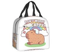 ZGHQHCDRH Custom Cute Capybara and Rainbow Insulated Lunch Bag for Women Leakproof Thermal Cooler Lunch Box Office Picnic Travel