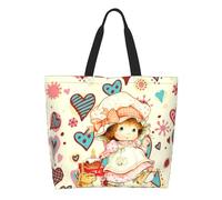 ZGHQHCDRH Custom Cute Cute Sarah Kay Shopping Tote Bags Reusable Cartoon Canvas Grocery Shoulder Shopper Bag