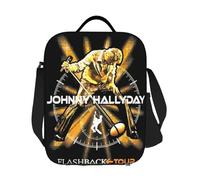 ZGHQHCDRH Custom French Rock Singer Johnny Hallyday Portable Lunch Boxes for Women Leakproof Cooler Thermal Food Insulated Lunch Bag Kids