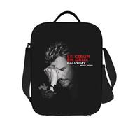 ZGHQHCDRH Custom Johnny Hallyday Insulated Lunch Bags for Women France Rock Singer Resuable Thermal Cooler Food Bento Box Camping Travel