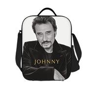 ZGHQHCDRH Custom Johnny Hallyday Thermal Insulated Lunch Bags Women France Rock Singer Portable Lunch Container for Storage Bento Food Box