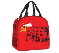 ZGHQHCDRH Custom Marx Communism Flag Lunch Boxes Women Russian Flags Cooler Thermal Food Insulated Lunch Bag School Children Student