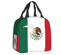 ZGHQHCDRH Custom Mexico Flag Insulated Lunch Tote Bag for Women Mexican Proud Portable Thermal Cooler Bento Box School