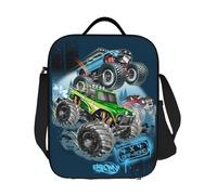 ZGHQHCDRH Custom Monster Jam Grave Digger Monster Truck Portable Lunch Box for Women Waterproof Cooler Thermal Food Insulated Lunch Bag