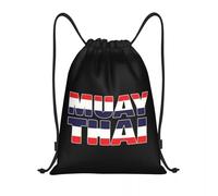 ZGHQHCDRH Custom Muay Thai Thailand Flag Drawstring Bag for Shopping Yoga Backpacks Men Women Boxing Martial Art Sports Gym Sackpack