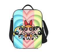 ZGHQHCDRH Custom Powerpuff Girls Cartoon Animation Insulated Lunch Bag for Camping Travel Leakproof Cooler Thermal Lunch Box Women
