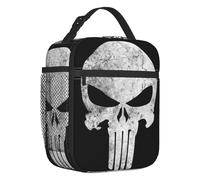 ZGHQHCDRH Custom Punisher Skull Grunge Insulated Lunch Bags for Women Portable Thermal Cooler Food Lunch Box Work School Travel