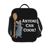 ZGHQHCDRH Custom Ratatouille Remy Anyone Can Cook Insulated Lunch Bag for Women Thermal Cooler Bento Box Kids School Children