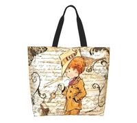 ZGHQHCDRH Custom Sarah Kay Cartoon Shopping Canvas Bags Women Portable Big Capacity Groceries Cute Shopper Tote Bags